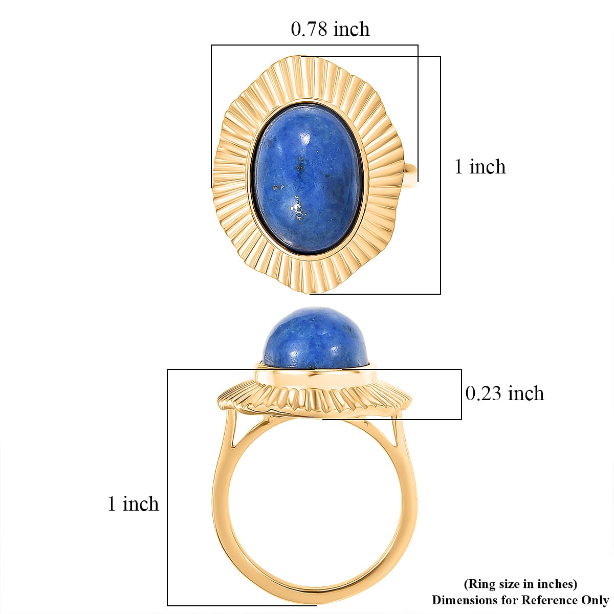 EverTrue Lapis Lagoon 7.85 ctw Ring in 18K YG Plated (Size 6.0) image number 5