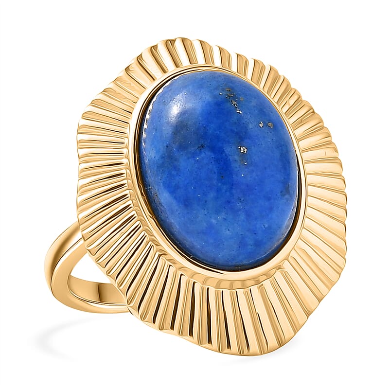 EverTrue Lapis Lagoon 7.85 ctw Ring in 18K YG Plated (Size 7.0)