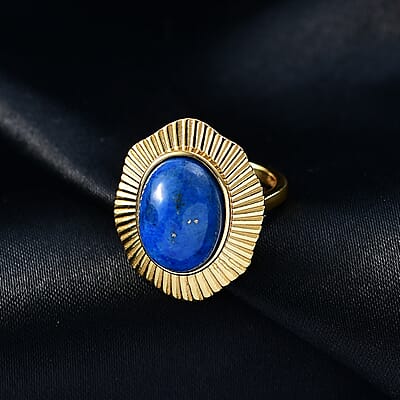 EverTrue Lapis Lagoon 7.85 ctw Ring in 18K YG Plated (Size 7.0)