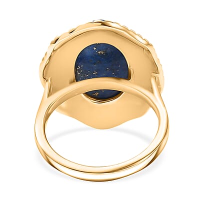 EverTrue Lapis Lagoon 7.85 ctw Ring in 18K YG Plated (Size 7.0)