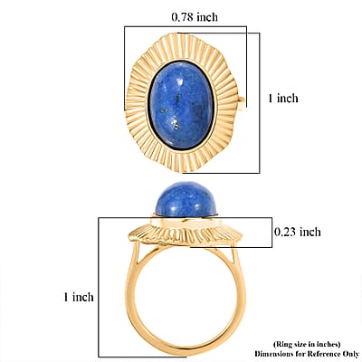 EverTrue Lapis Lagoon 7.85 ctw Ring in 18K YG Plated (Size 7.0)
