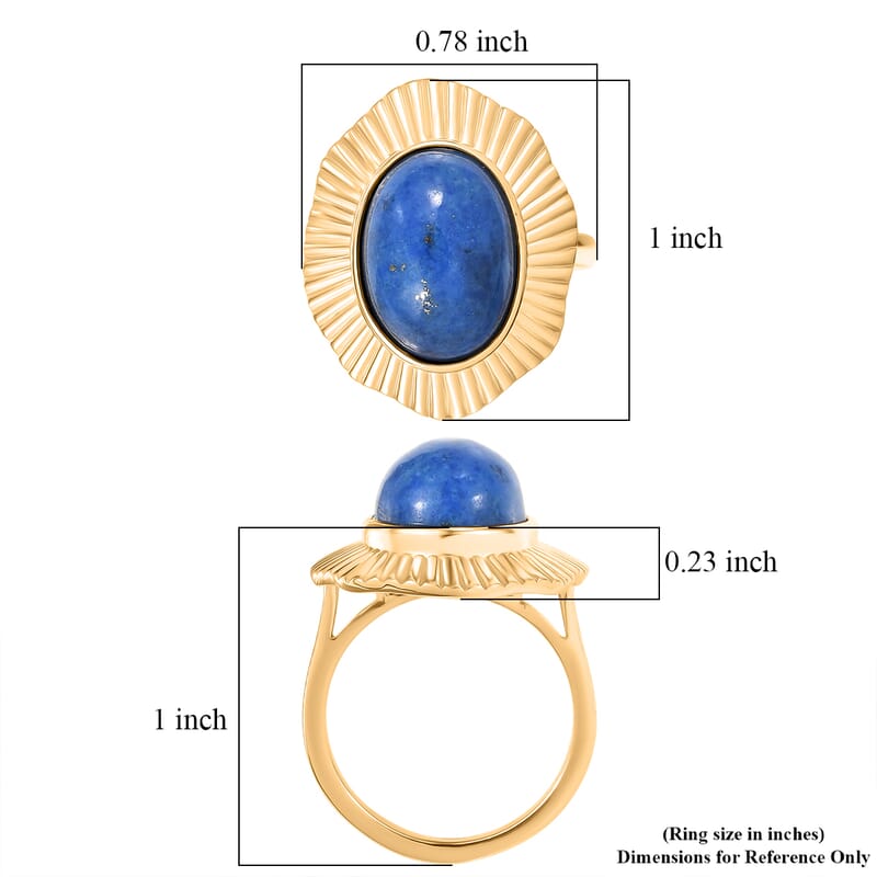 EverTrue Lapis Lagoon 7.85 ctw Ring in 18K YG Plated (Size 7.0)
