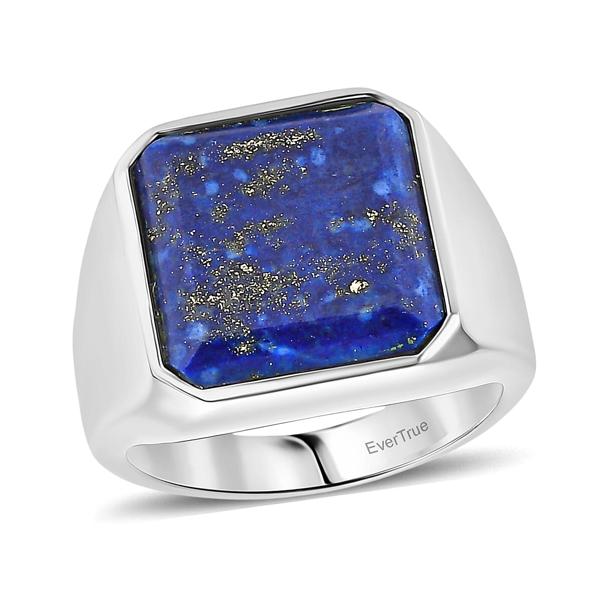 EverTrue Lapis Lazuli 9.15 ctw Men's Ring in Platinum Bond (Size 9.0)