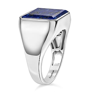 EverTrue Lapis Lazuli 9.15 ctw Men's Ring in Platinum Bond (Size 10.5)
