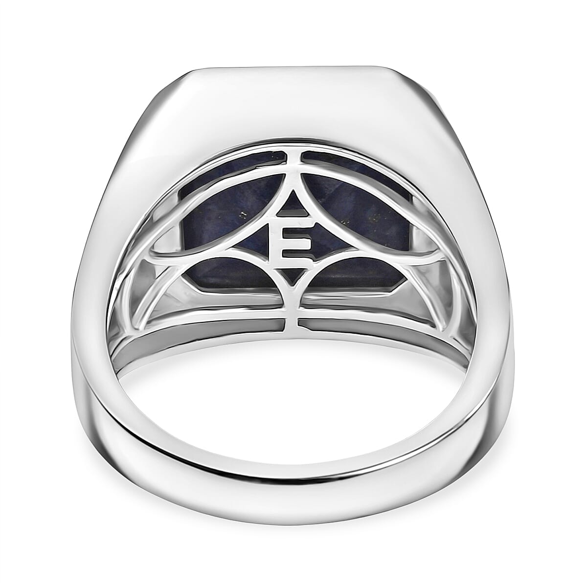 EverTrue Lapis Lazuli 9.15 ctw Men's Ring in Platinum Bond (Size 10.5) image number 4