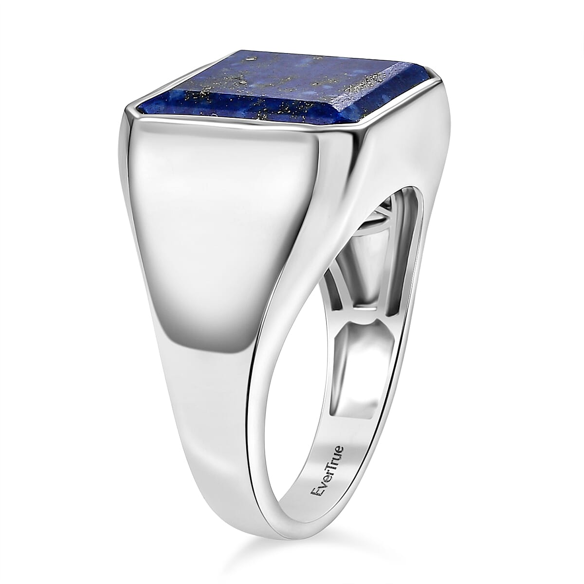 EverTrue Lapis Lazuli 9.15 ctw Men's Ring in Platinum Bond (Size 11.0) image number 3