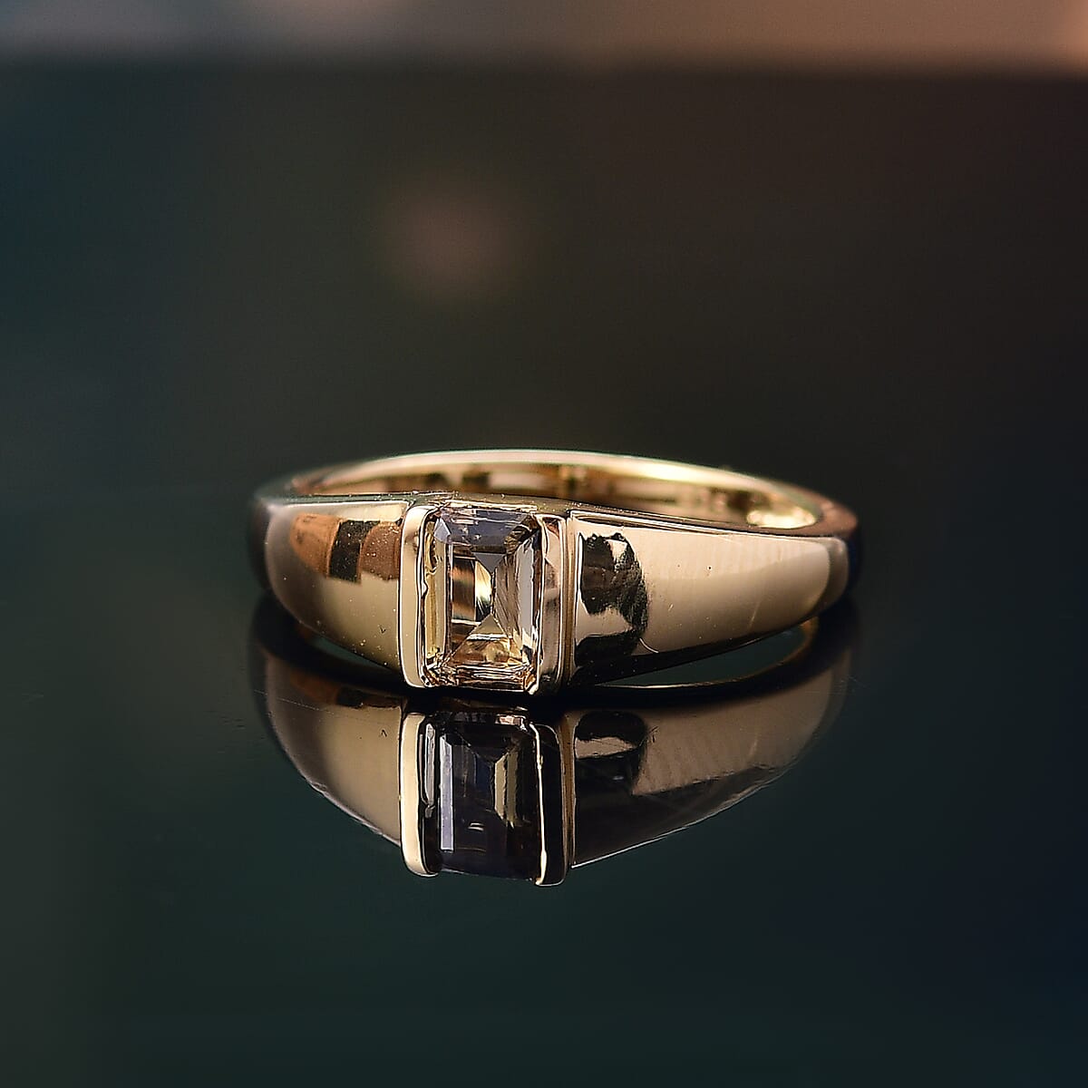 Premium Golden Tanzanite 0.60 ctw Solitaire Ring in 18K Vermeil Yellow Gold Over Sterling Silver (Size 7.5) image number 1