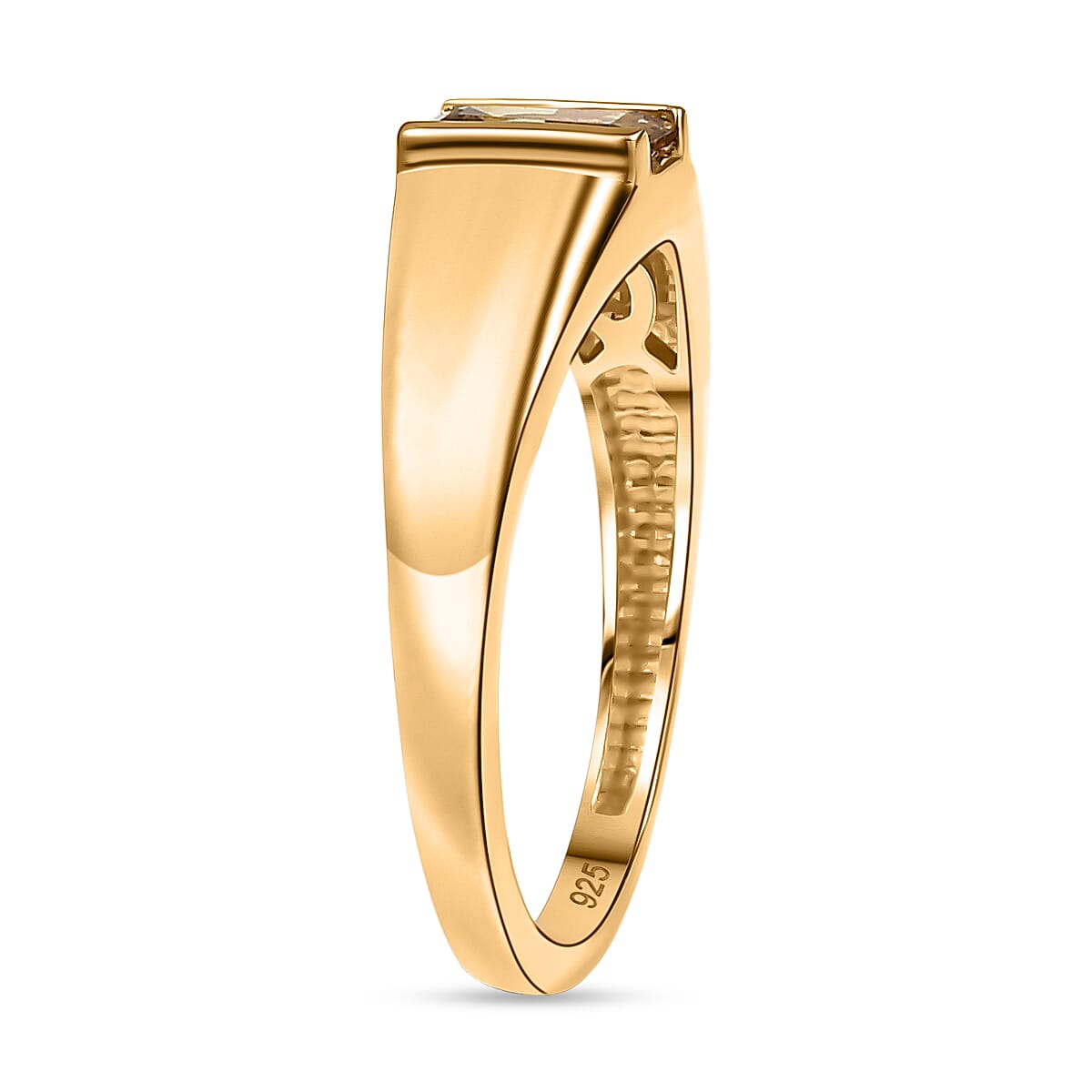 Premium Golden Tanzanite 0.60 ctw Solitaire Ring in 18K Vermeil Yellow Gold Over Sterling Silver (Size 7.5) image number 3