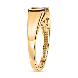 Premium Golden Tanzanite 0.60 ctw Solitaire Ring in 18K Vermeil Yellow Gold Over Sterling Silver (Size 7.5)