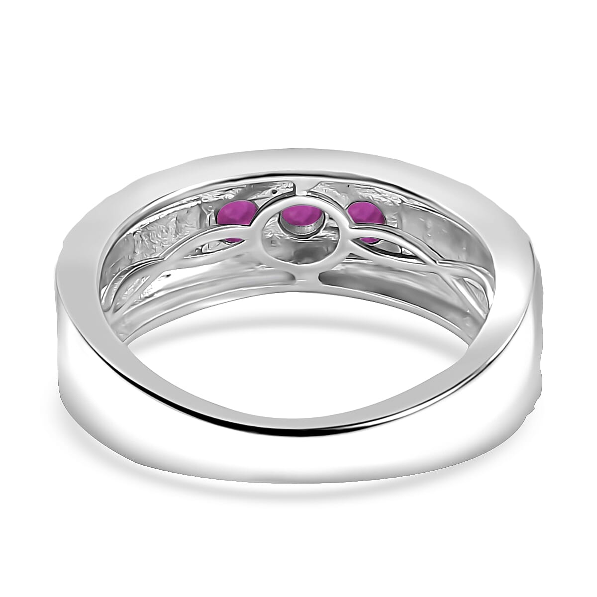 African Ruby (FF) 0.80 ctw Ring in 18K YG Plated and Rhodium Over Sterling Silver (Size 9.0) image number 4