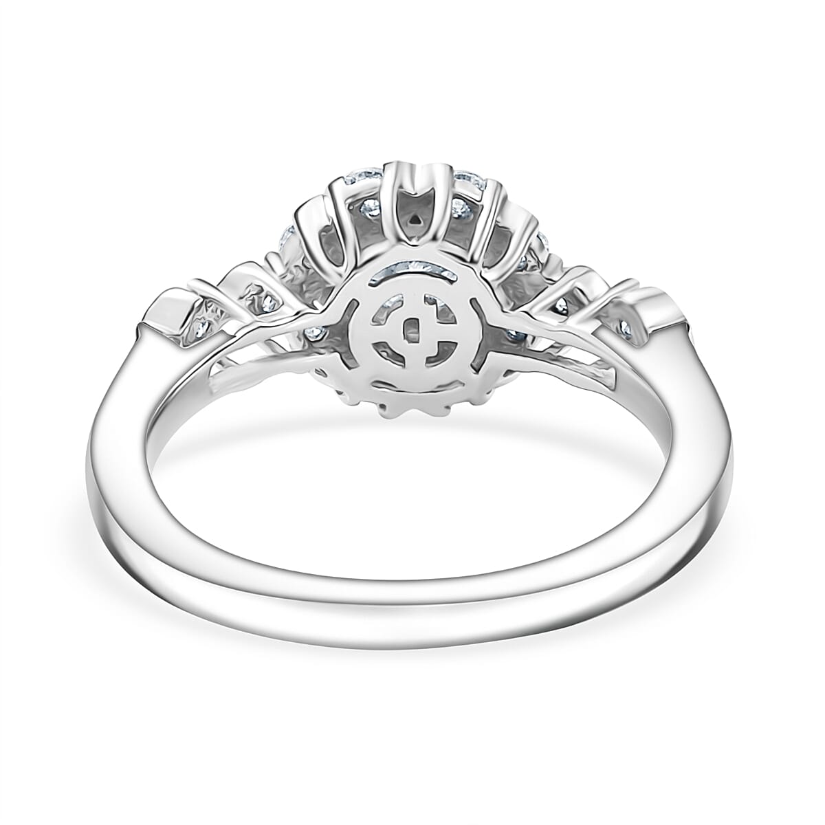 D'Joy Moissanite 0.75 ctw Ring in in 18K YG Plated and Rhodium Over Sterling Silver (Size 5.0)