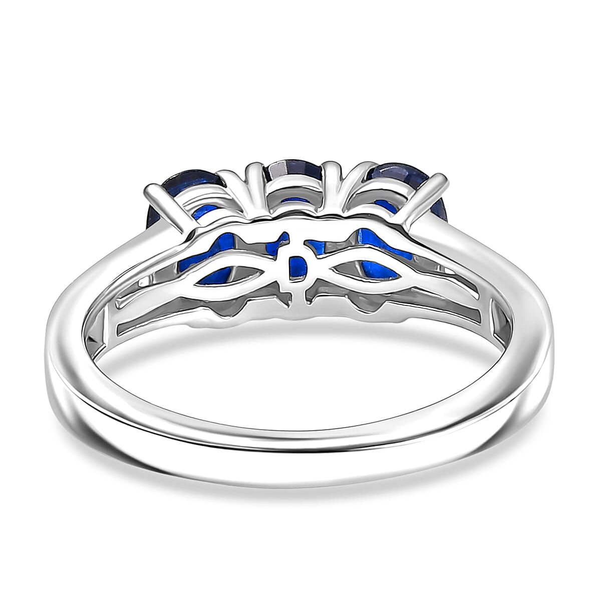 D'Joy Kashmir Kyanite and White Zircon 2.00 ctw Ring in Platinum Over Sterling Silver (Size 6.5) image number 4