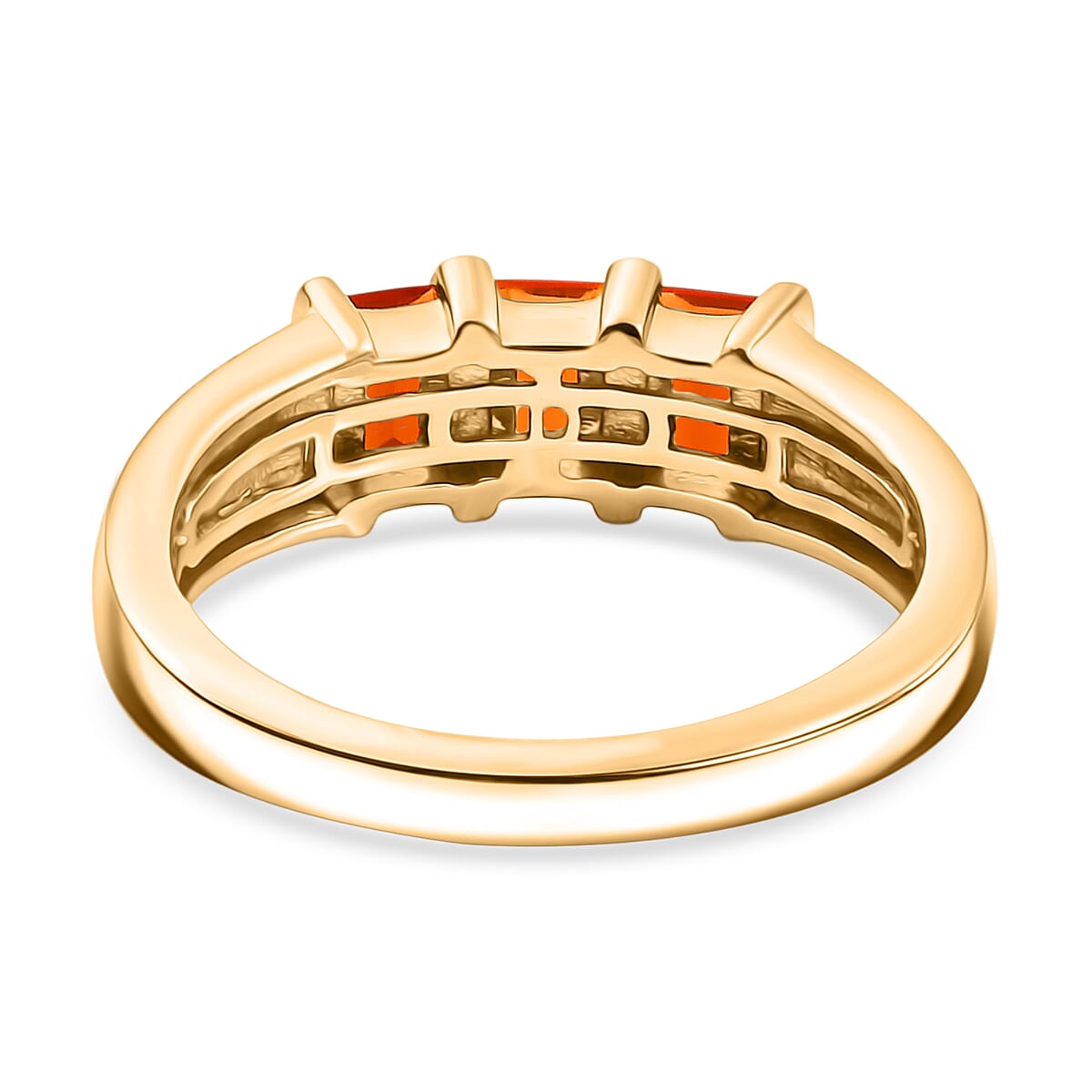 D'Joy Jalisco Fire Opal 0.60 ctw Ring in 18K YG Plating Sterling Silver (Size 8.0) image number 4