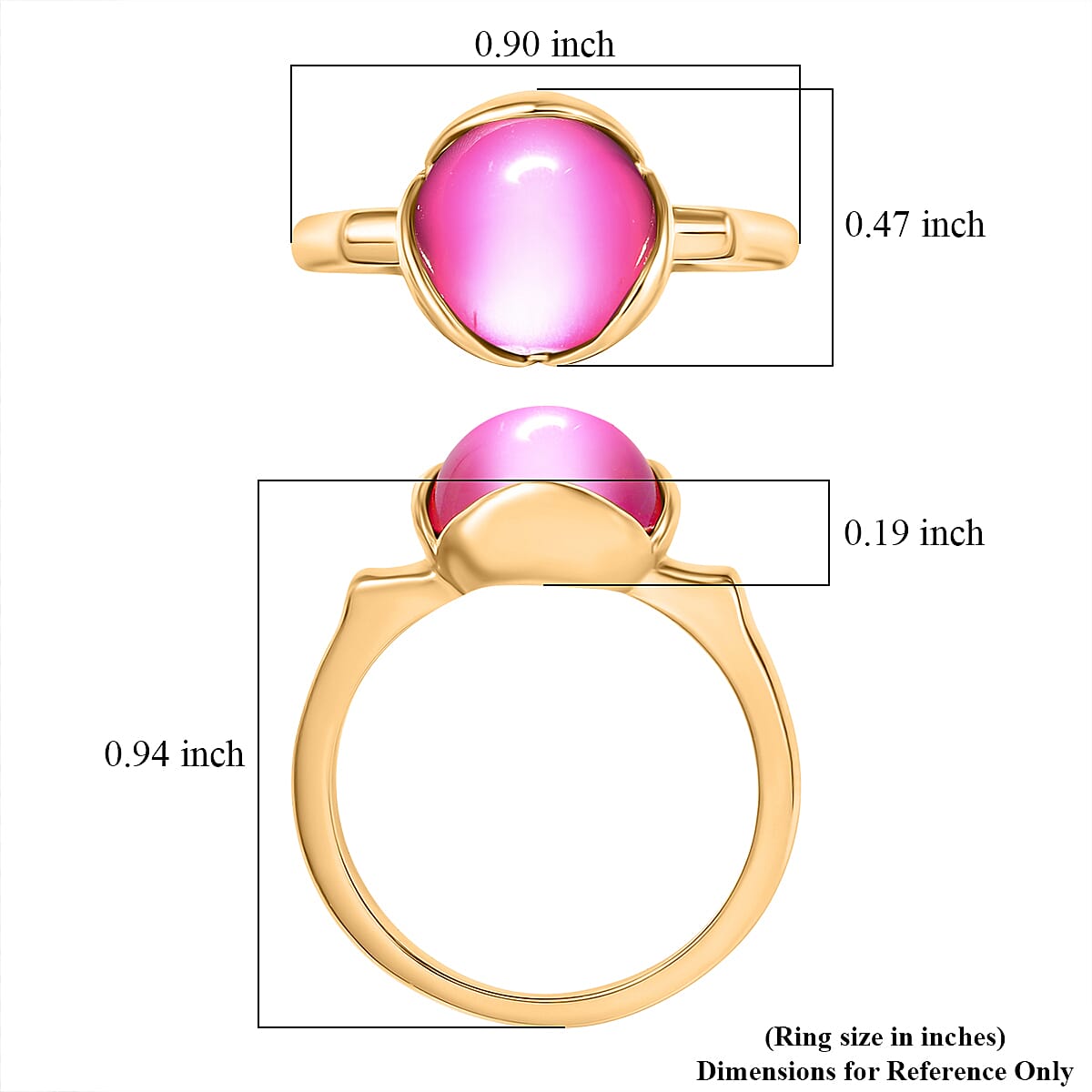Mulberry Moonstone 4.00 ctw Solitaire Ring in 18K Yellow Gold Plating Sterling Silver (Size 8.0)