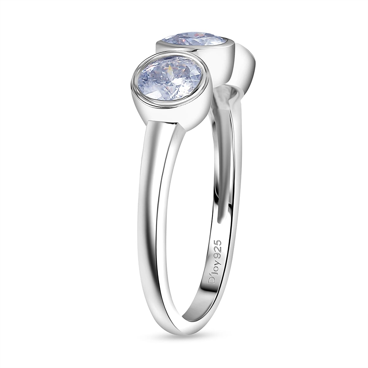 D'Joy 100 Facet Moissanite 1.35 ctw Ring in Rhodium Over Sterling Silver (Size 8.0) image number 3