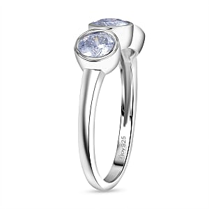 D'Joy 100 Facet Moissanite 1.35 ctw Ring in Rhodium Over Sterling Silver (Size 8.0)