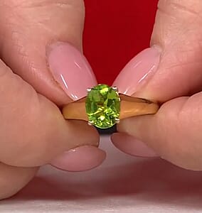 EverTrue Hebei Peridot 2.60 ctw Ring in 18K YG Plated (Size 6.5)