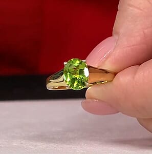EverTrue Hebei Peridot 2.60 ctw Ring in 18K YG Plated (Size 6.5)