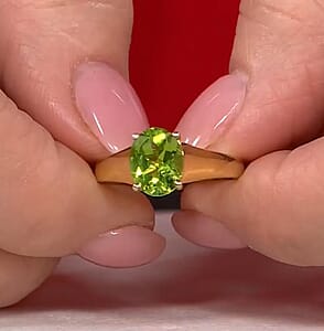 EverTrue Hebei Peridot 2.60 ctw Ring in 18K YG Plated (Size 6.5)