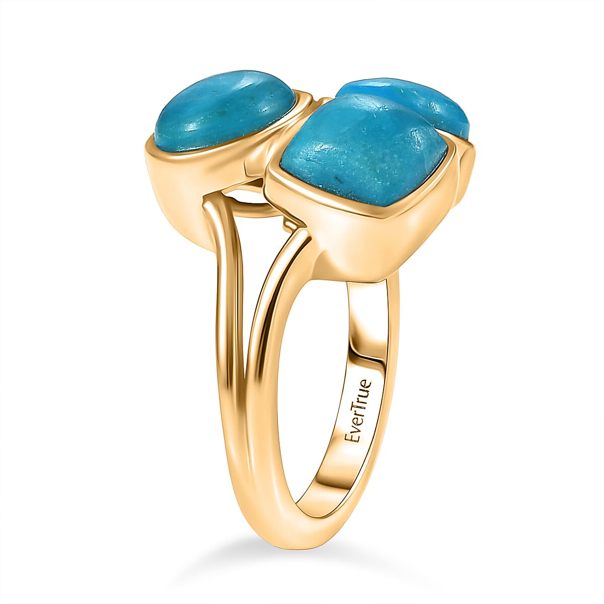 EverTrue Opalina  3 Stone Ring in 18K YG Plating Pure Yellow Brass 4.00 ctw