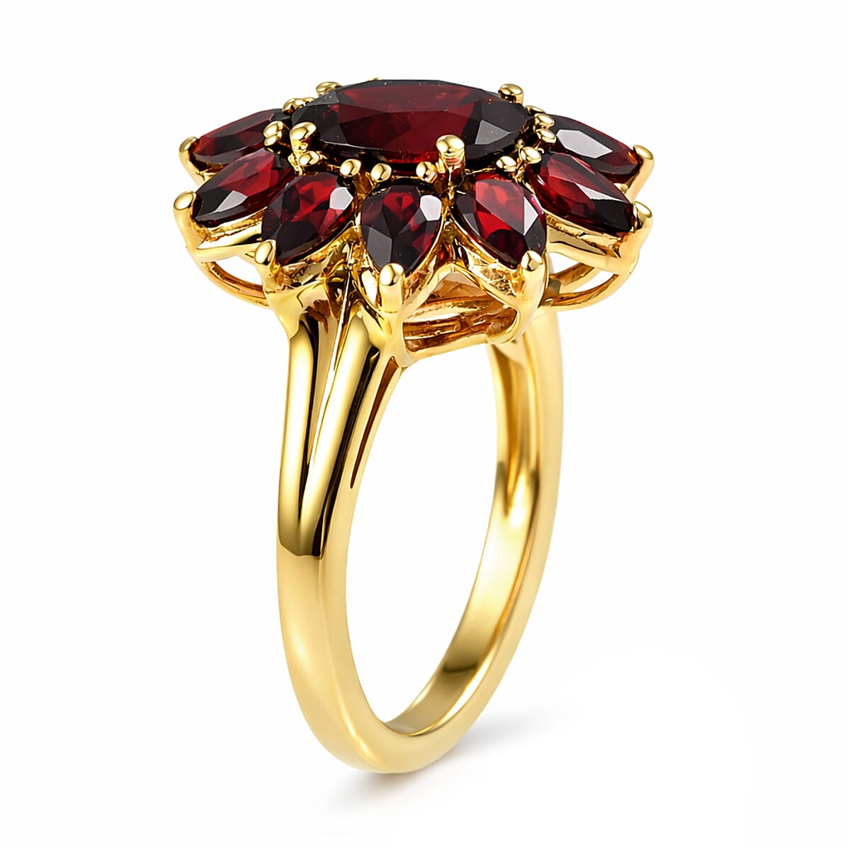 D'Joy Premium Mozambique Garnet 5.00 ctw Ring in 18K Vermeil Yellow Gold Over Sterling Silver (Size 10.0) image number 3