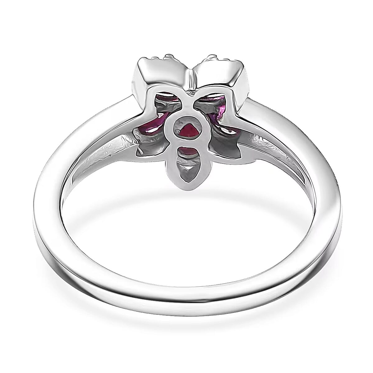 D'Joy Premium Anthill Garnet, Moissanite Ring in Rhodium Over Sterling Silver (Size 10.0) 1.15 ctw image number 6