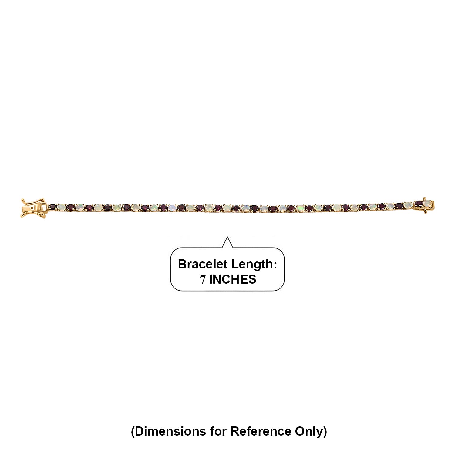 D'Joy Premium Anthill Garnet, Ethiopian Welo Opal Bracelet in 18K Vermeil YG Over Sterling Silver (7.25 In) 6.40 ctw