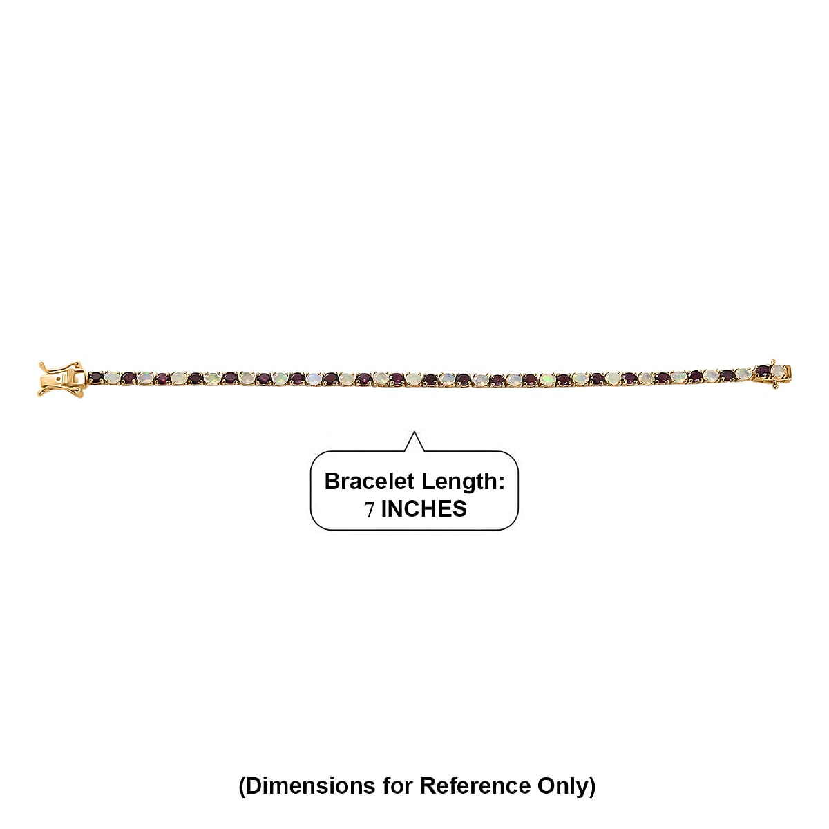 D'Joy Premium Anthill Garnet and Ethiopian Welo Opal 6.40 ctw Heart of Earth & Light Bracelet in 18K Vermeil Yellow Gold Over Sterling Silver (7.25 In) image number 4