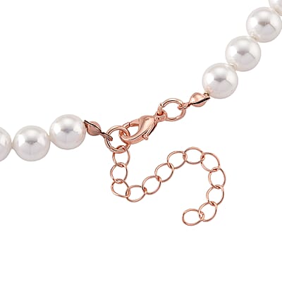 Pink Glass, Multi Gemstone Heart Necklace in Rosetone (20 Inches)