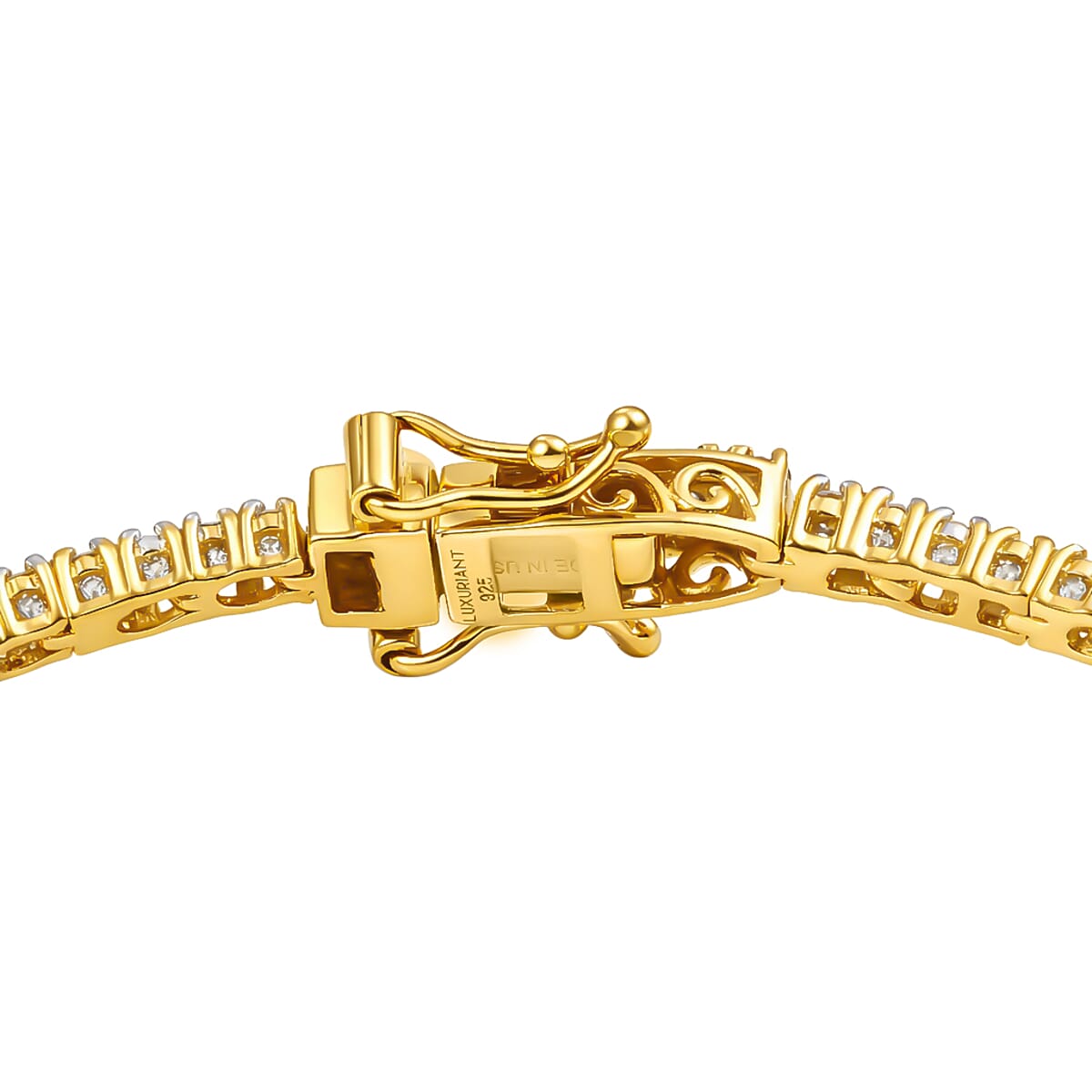 Luxuriant Lab Grown Diamond E-F VS 3.00 ctw Bracelet in 18K Vermeil Yellow Gold Over Sterling Silver (6.50 In) image number 3