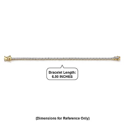 Luxuriant Lab Grown Diamond E-F VS 3.00 ctw Bracelet in 18K Vermeil Yellow Gold Over Sterling Silver (6.50 In)
