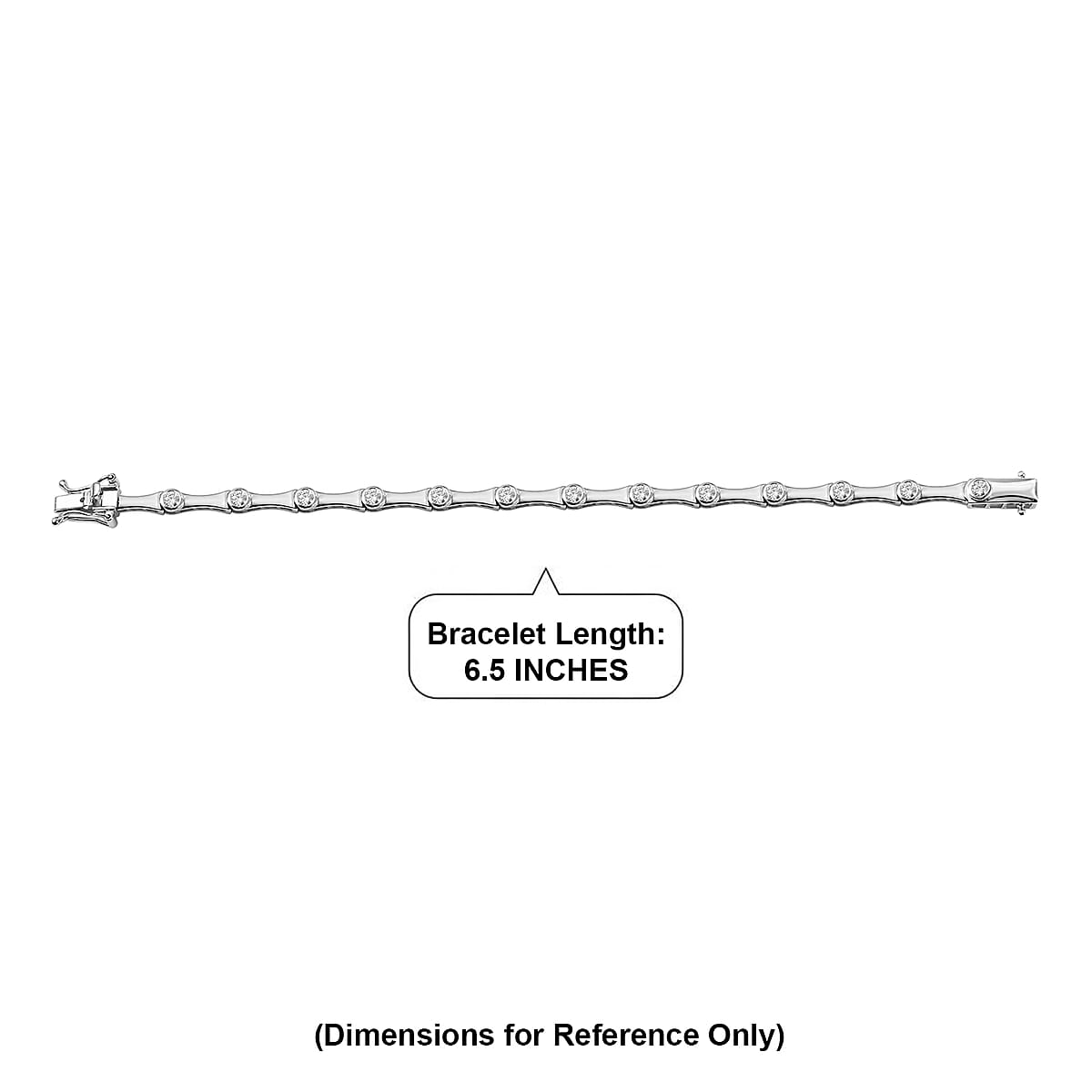 EverTrue Moissanite 1.40 ctw Bracelet in Platinum Bond (6.50 In) image number 4