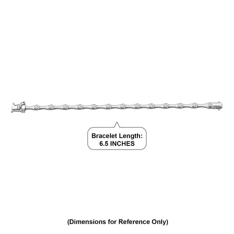 EverTrue Moissanite 1.40 ctw Bracelet in Platinum Bond (6.50 In)