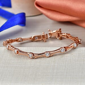 EverTrue Moissanite 1.40 ctw Bracelet in 18K RG Plated (6.50 In)