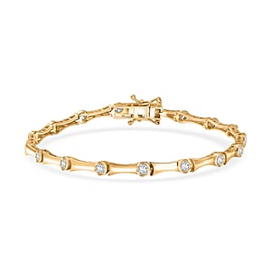 EverTrue Moissanite 1.40 ctw Bracelet in 18K YG Plated (6.50 In)