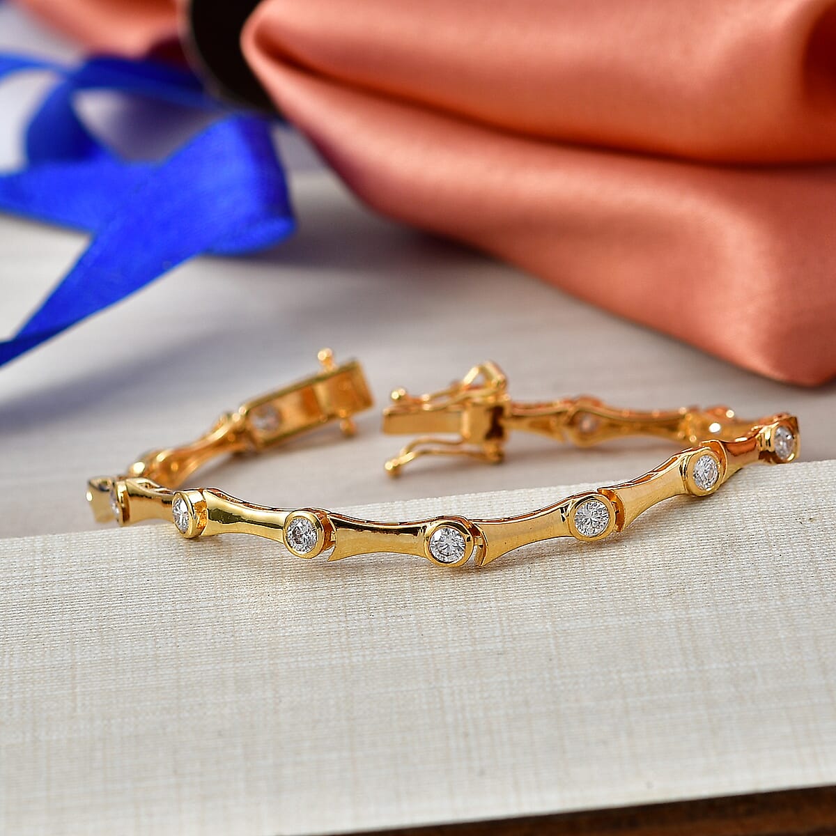 EverTrue Moissanite 1.40 ctw Bracelet in 18K YG Plated (6.50 In) image number 1