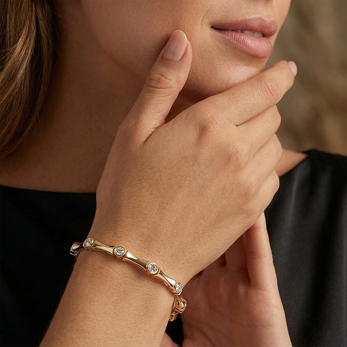 EverTrue Moissanite 1.40 ctw Bracelet in 18K YG Plated (6.50 In) image number 2