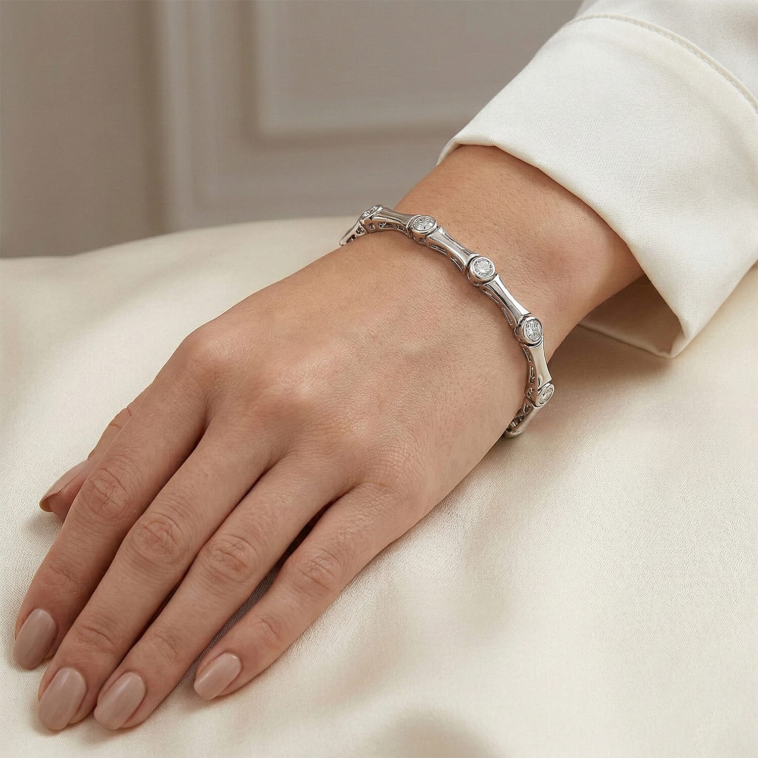 EverTrue Moissanite 1.65 ctw Bracelet in Platinum Bond (7.25 In)