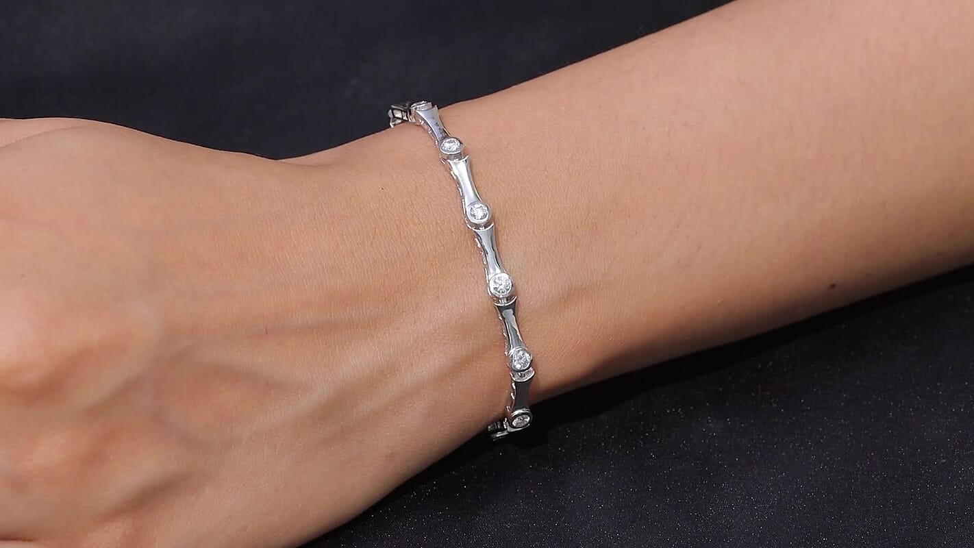 EverTrue Moissanite Bracelet in Platinum Bond (6.50 In) 1.40 ctw