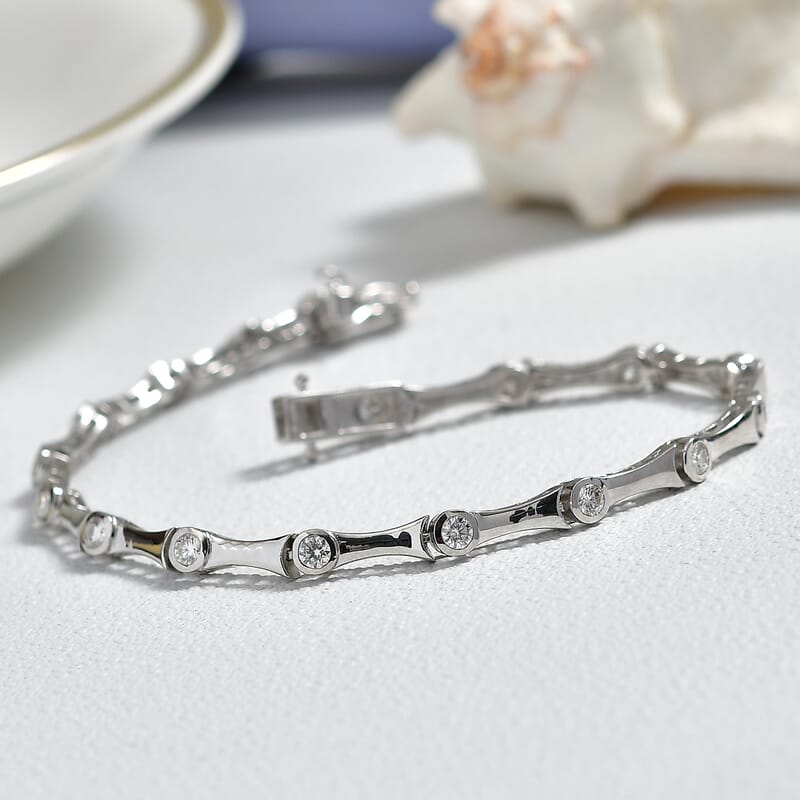Moissanite 1.75 ctw Bracelet in Platinum Bond (8.00 In)