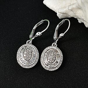 D'Joy Diamond 1.00 ctw Earrings in Rhodium Over Sterling Silver