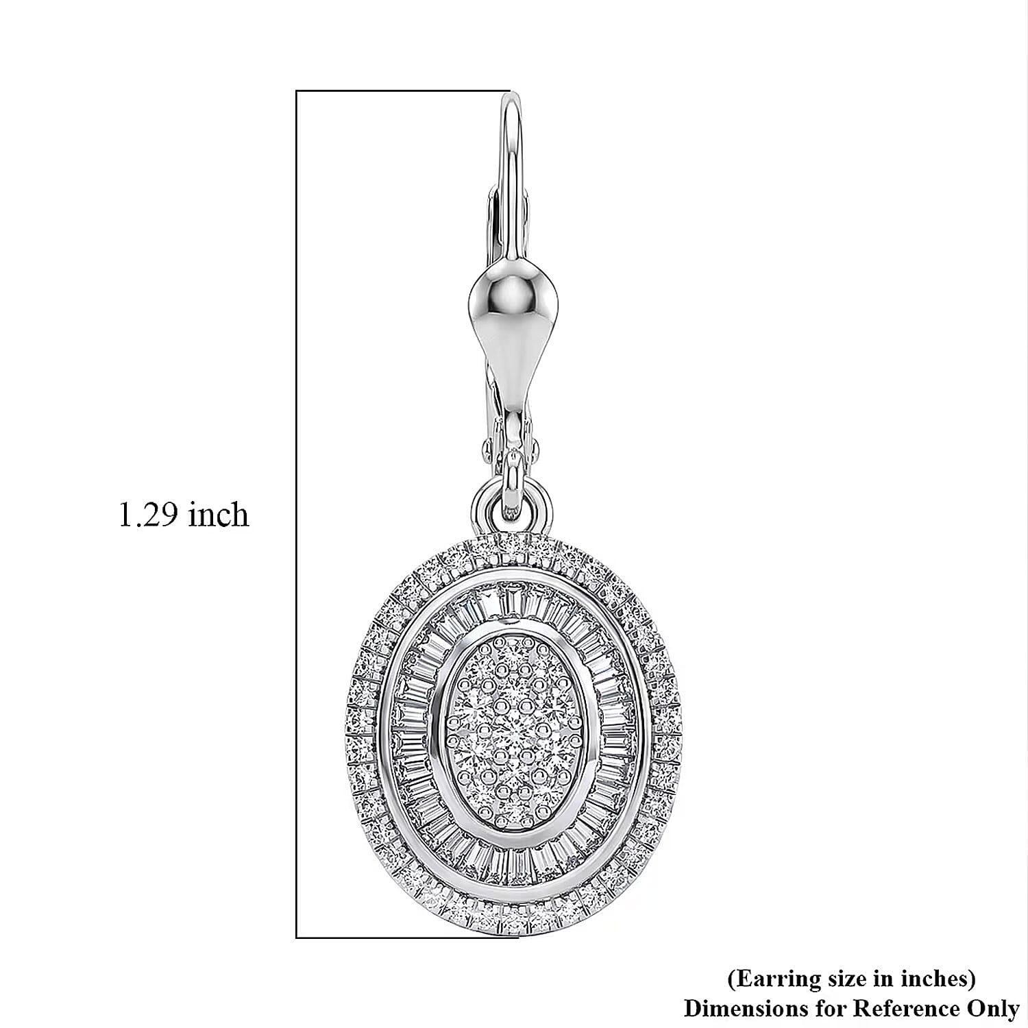 D'Joy Diamond 1.00 ctw Royal Sunburst Earrings in Rhodium Over Sterling Silver