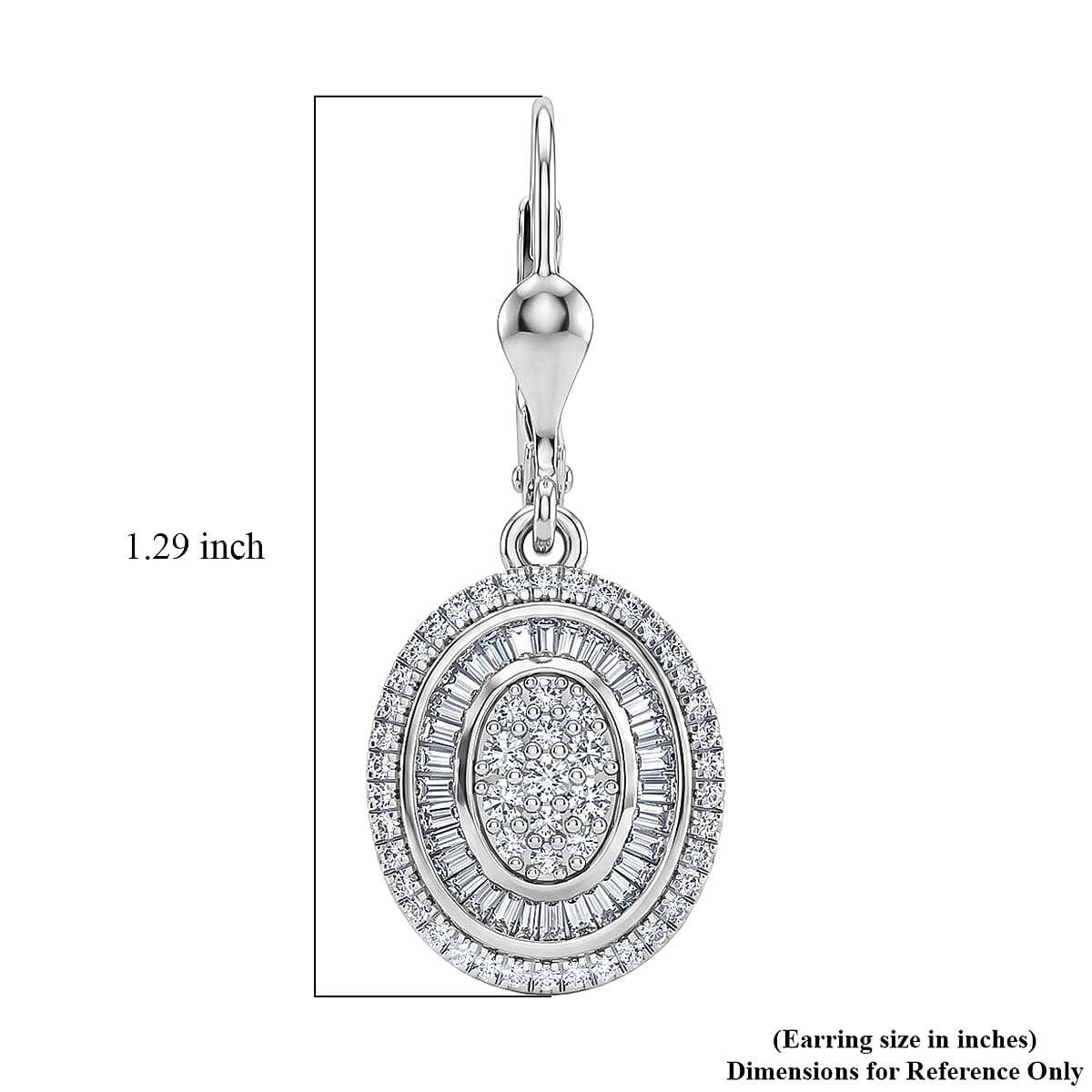 D'Joy Diamond 1.00 ctw Earrings in Rhodium Over Sterling Silver image number 5