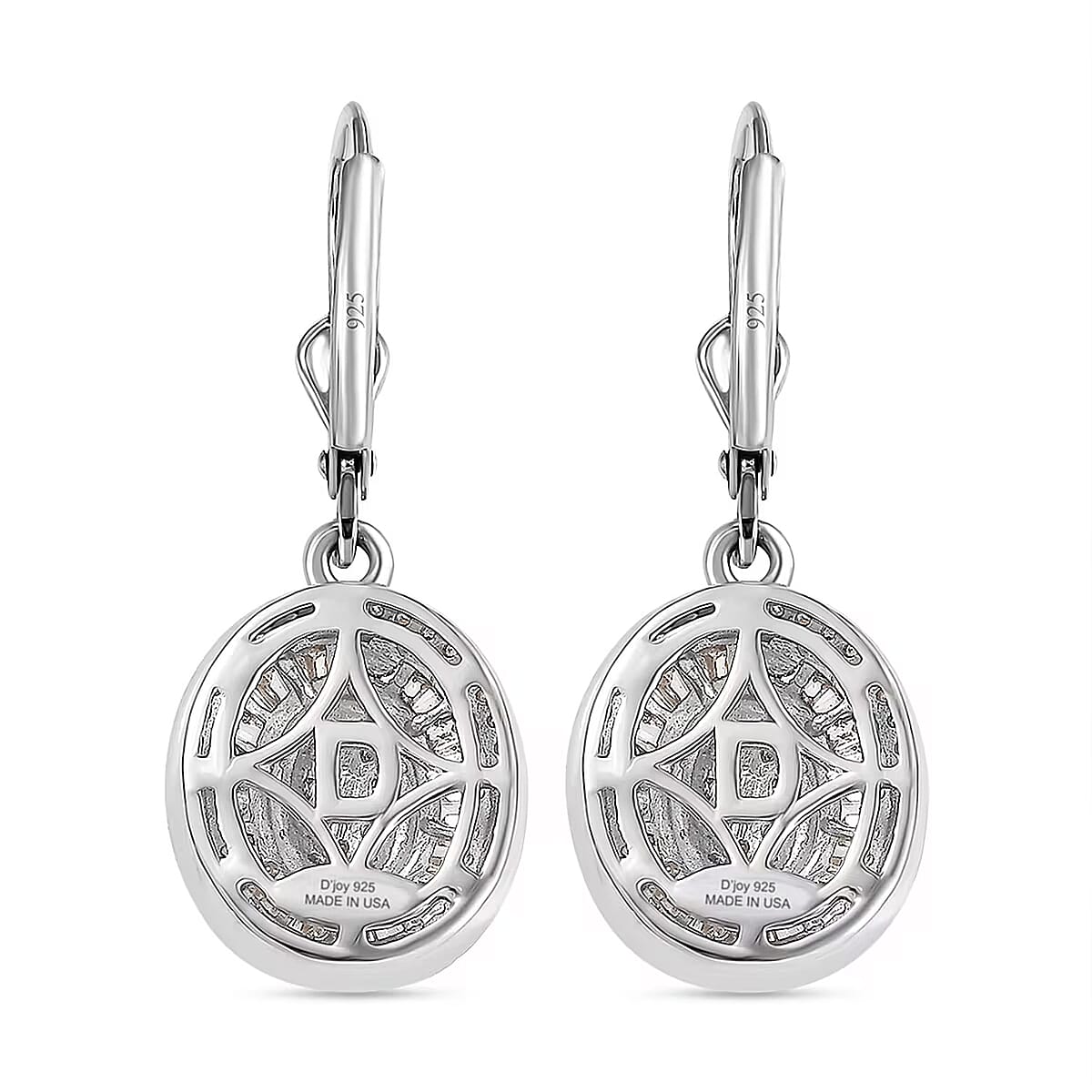 D'Joy Diamond 1.00 ctw Royal Sunburst Earrings in Rhodium Over Sterling Silver image number 6