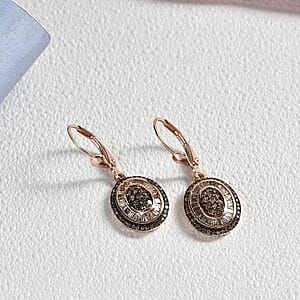 D'Joy Natural Champagne Diamond 1.00 ctw Earrings in 18K Vermeil Rose Gold Over Sterling Silver