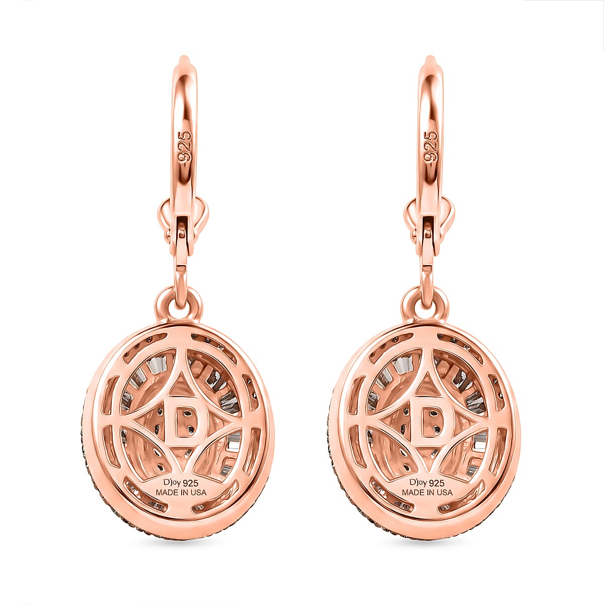 D'Joy Natural Champagne Diamond 1.00 ctw Earrings in 18K Vermeil Rose Gold Over Sterling Silver image number 4