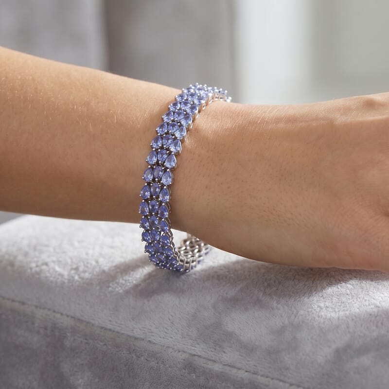 Karis Tanzanite 15.85 ctw Bracelet in Platinum Bond (8.00 In)