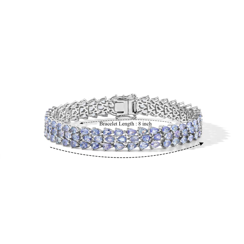 Karis Tanzanite 15.85 ctw Bracelet in Platinum Bond (8.00 In)