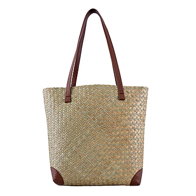 Passage Blooming Rose Handcrafted Ribbon Embroidered Straw Tote Bag