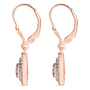 D'Joy Natural Pink and White Diamond I3 0.50 ctw Endless Love Drop Earrings in 18K Vermeil Rose Gold Over Sterling Silver (Del. in 7-10 Days)